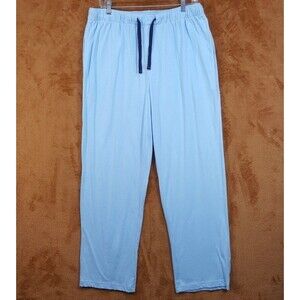 CLUB ROOM Pajama Pants Mens Small Light Blue Straight Leg Drawstring Cotton